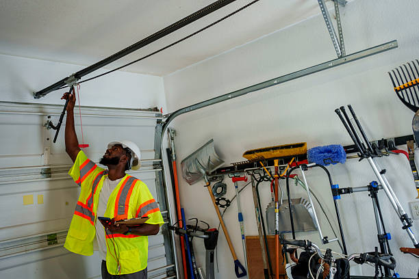 Professional Garage Door Panel Replacement technician working in Divernon, IL